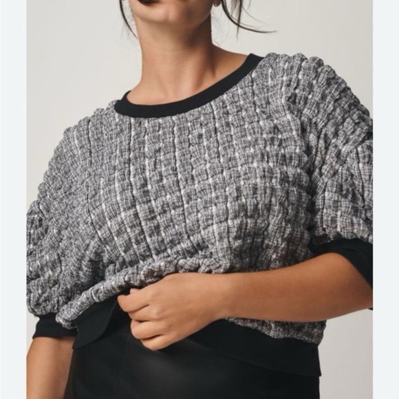 Maeve by Anthropologie Puff Sleeve Bubble Top Textured Women's Top - XLarge - Picture 13 of 13